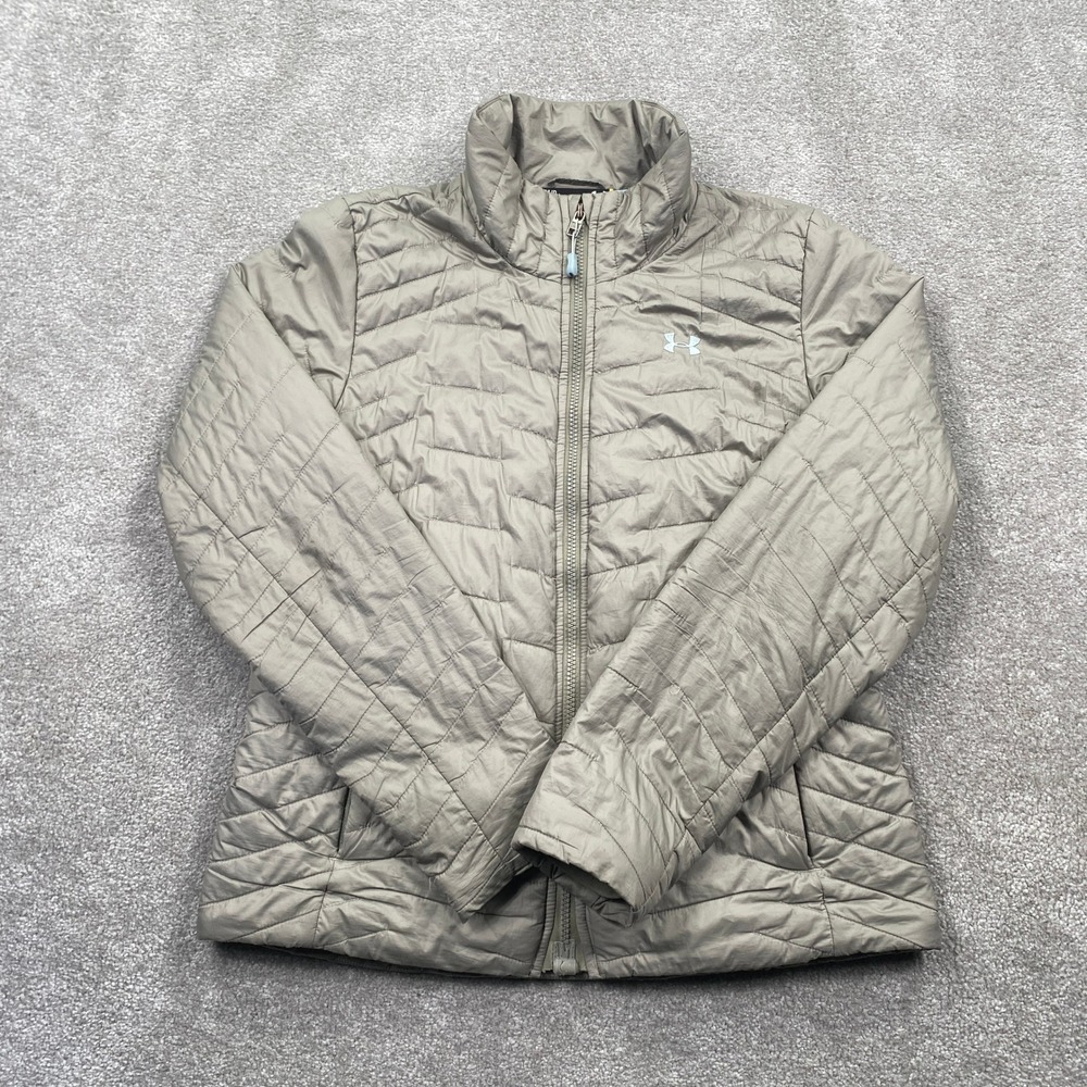 Under Armour Storm2 Lightweight Puffer Jacket Tan Women's Small Fitted